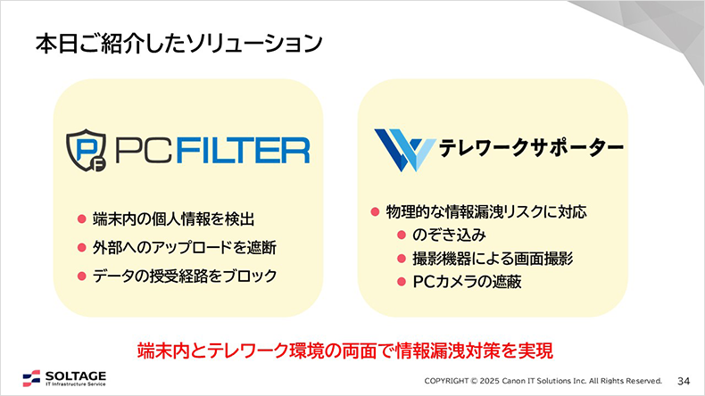 図:本日紹介したソリューション