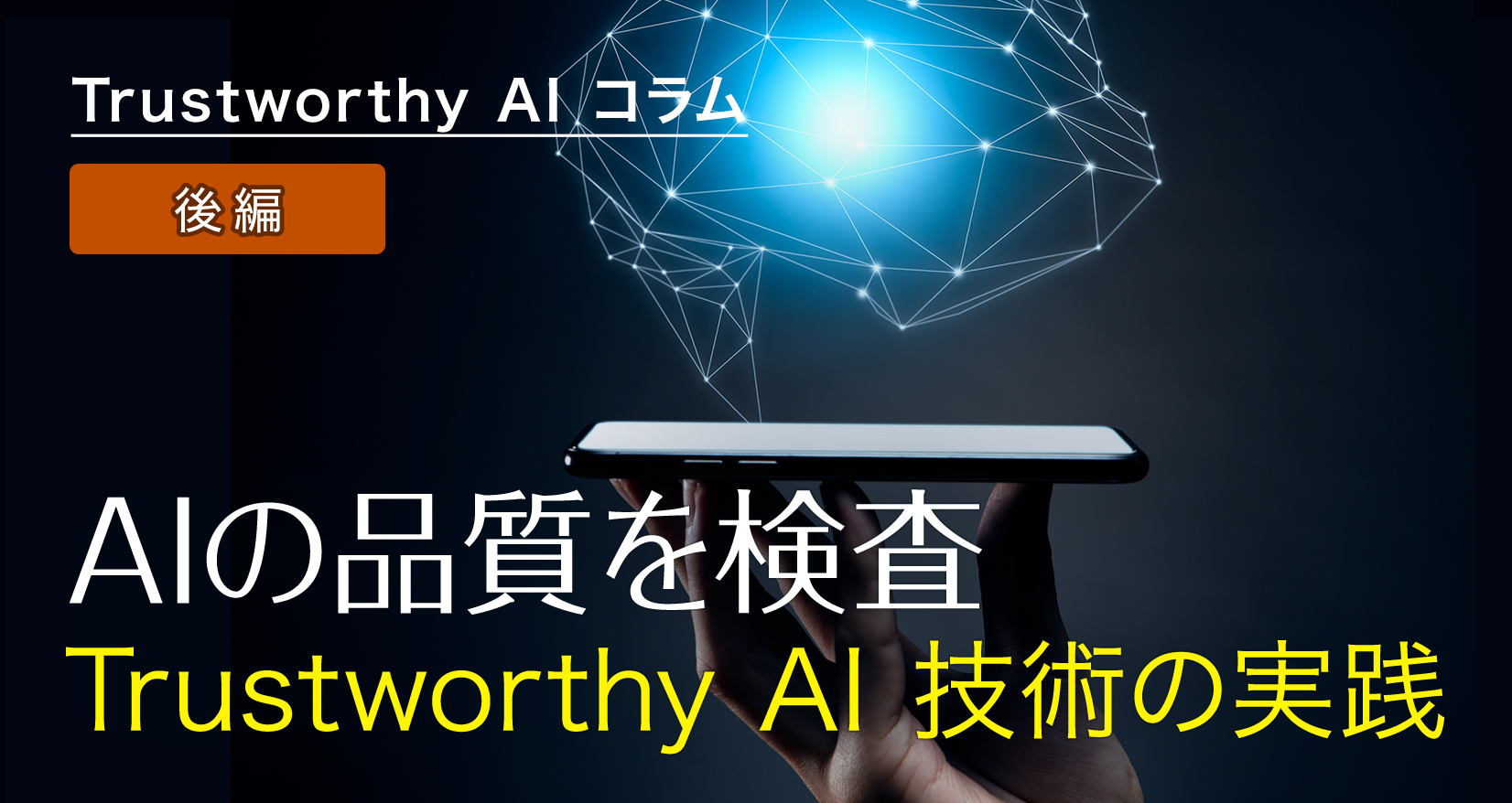 Trustworthy Alコラム 後編 AIの品質を検査 Trustworthy Al技術の実践
