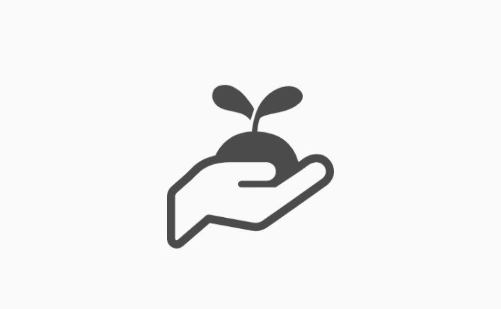 アイコン画像:手のひらに新芽のイメージ