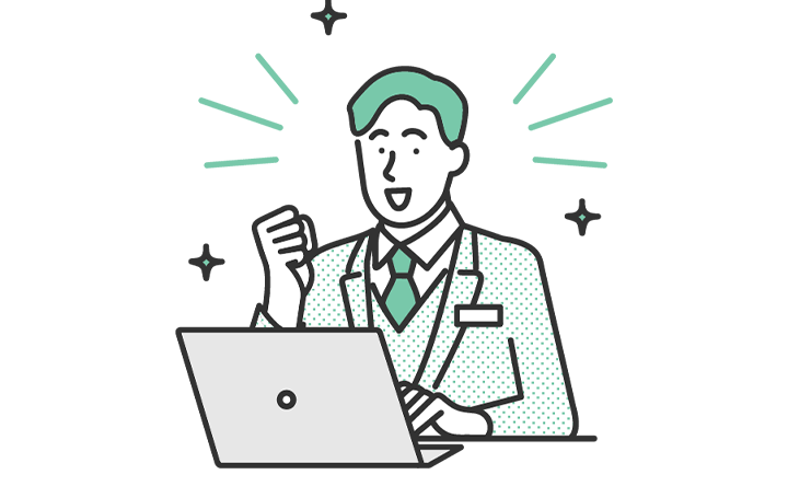 画像：生成AIのサポートで悩みが解消される男性のイメージ