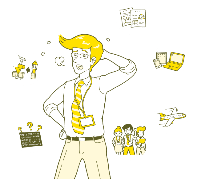 'Sudden spec change' 'Various IT platforms' 'Demands for shorter deadlines' 'Keep enough engineers' 'Rapid change of technology' 'Large fit/gaps in package software'