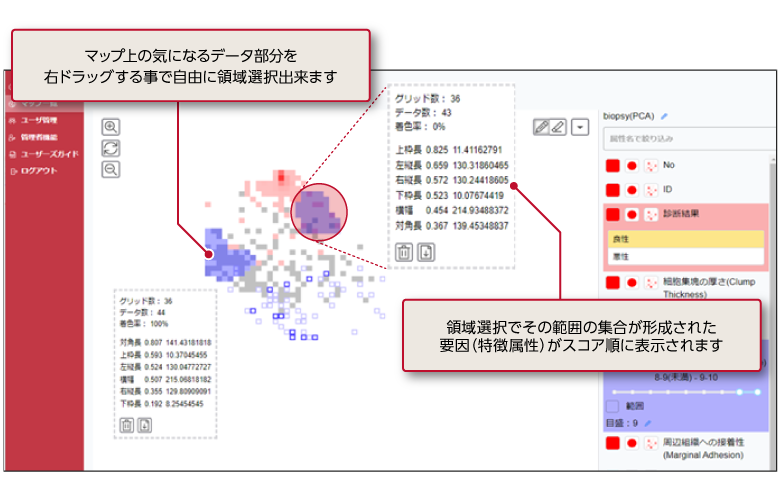 BIGDAT@Analysisのデータへの着色と属性スライダー機能