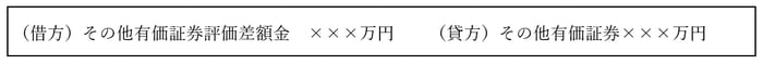 （借方）その他有価証券評価差額金　☓☓☓万円　　（貸方）その他有価証券☓☓☓万円