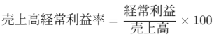 売上高経常利益率＝経常利益÷売上高×100
