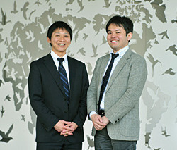 明治大学 情報メディア部<br /> 和泉メディア支援事務室 井上 拓弥氏(左)<br /> 明治大学 教務事務部 教務事務室 中西 正平氏(右)