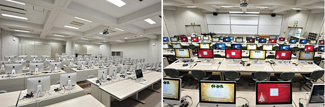 TMMにより演習用教室のすべての端末をNetBoot上のMacOSあるいはBootCamp上のWindowsで起動切替を行うことが可能