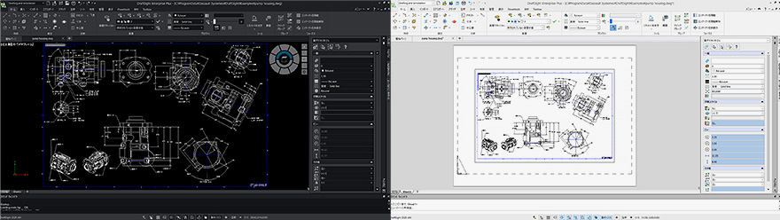 イメージ:DraftSightで既存図面を編集する様子
