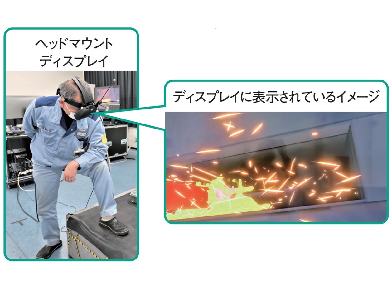 MREALを使ったシュミレーターでの訓練の様子